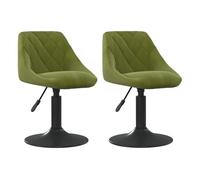 Vidaxl sillas de comedor giratorias 2 unidades terciopelo verde claro