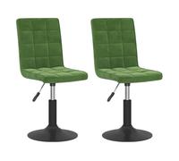Vidaxl sillas de comedor giratorias 2 unidades terciopelo verde oscuro