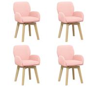 vidaXL Sillas de Comedor giratorias 4 uds. Bouclé Rosa 54 x 58 x 87 cm