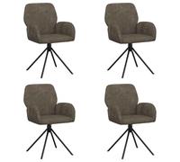 vidaXL Sillas de Comedor giratorias 4 uds. Cuero de Suede Sintético