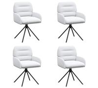 vidaXL Sillas de Comedor giratorias 4 uds. Cuero sintético Blanco