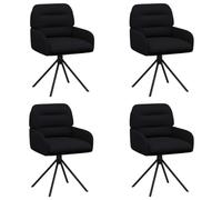 vidaXL Sillas de Comedor giratorias 4 uds. Cuero sintético Negro