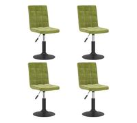 Vidaxl sillas de comedor giratorias 4 uds de terciopelo verde claro