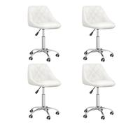 Vidaxl sillas de comedor giratorias 4 unidades cuero sintético blanco