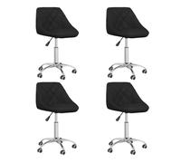 Vidaxl sillas de comedor giratorias 4 unidades cuero sintético negro