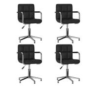 Vidaxl sillas de comedor giratorias 4 unidades cuero sintético negro