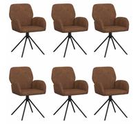 vidaXL Sillas de Comedor giratorias 6 uds. Cuero de Suede Sintético