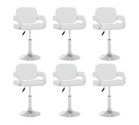 Vidaxl sillas de comedor giratorias 6 uds cuero sintético blanco