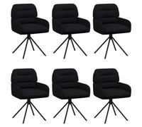 vidaXL Sillas de Comedor giratorias 6 uds. Cuero sintético Negro