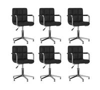 Vidaxl sillas de comedor giratorias 6 unidades cuero sintético negro