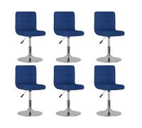Vidaxl sillas de comedor giratorias 6 unidades tela azul
