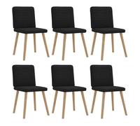 Vidaxl sillas de comedor giratorias 6 unidades tela negras