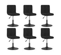 Vidaxl sillas de comedor giratorias 6 unidades terciopelo negro