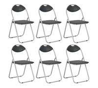 Vidaxl sillas de comedor plegables 6 unidades cuero sintético negro