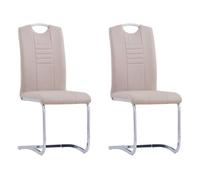 Vidaxl sillas de comedor voladizas 2 uds cuero sintético capuchino