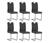 Vidaxl sillas de comedor voladizas 6 unidades cuero sintético gris
