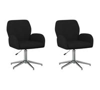 vidaXL Sillas de Escritorio giratorias 2 uds. 54 x 58 x 90 cm Negro