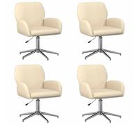 vidaXL Sillas de Escritorio giratorias 4 uds. 54 x 58 x 90 cm Crema
