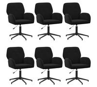 vidaXL Sillas de Escritorio giratorias 6 uds. 54 x 55 x 90 cm Negro