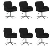 vidaXL Sillas de Escritorio giratorias 6 uds. 54 x 58 x 90 cm Negro