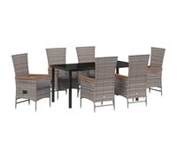 vidaXL Sillas de Exterior 2 pcs con Cojines Grises de poliratán, reclinables y cómodas jardín o Patio, Este Conjunto de Muebles es Ideal para el balcón, Asientos Lounge, terraza,