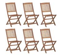 Vidaxl sillas de exterior plegables 6 uds madera maciza acacia