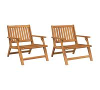 vidaXL Conjunto de Muebles de Jardín 2 pcs Marrón, Jardín y terraza, diseño Exterior Moderno, Conjunto de Muebles Elegante, Asientos para Patio en Madera de Acacia