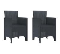 vidaXL Sillas de jardín 2 Pcs en Antracita de polirratán, Asientos Exteriores UV Resistentes y duraderos, diseño Moderno. Muebles para la terraza, una opción Funcional y Relajante.