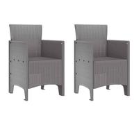 vidaXL Sillas de jardín 2 Pcs Gris Claro de Poliratán, Ligeras, Exteriores. Resistentes a los Rayos UV, duraderas y con un diseño Moderno. ¡Solo Necesitas montarlas! Son una opción fu