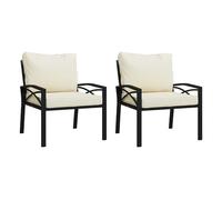 Vidaxl sillas de jardín 2 uds acero con cojines color arena 68x76x79cm