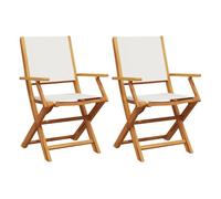 Vidaxl sillas de jardín 2 uds madera maciza acacia y tela crema blanco