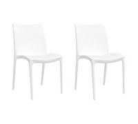 Vidaxl sillas de jardín 2 uds polipropileno blanco 50x46x80 cm