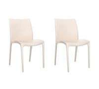 Vidaxl sillas de jardín 2 uds polipropileno color crema 50x46x80 cm