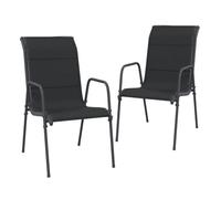 Vidaxl sillas de jardín 2 unidades acero y textilene negro