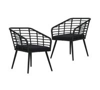 Vidaxl sillas de jardín 2 unidades con cojines ratán sintético negro