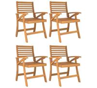 VidaXL - Juego de 4 sillas de jardín para terraza, balcón, terraza, parque, jardín, comedor, estilo granja, madera de acacia maciza
