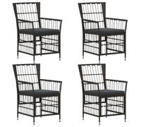 vidaXL Sillas de jardín 4 uds. Negro