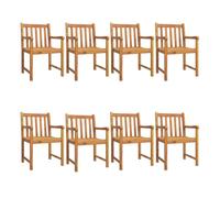 Vidaxl sillas de jardín 8 uds madera maciza de acacia 56x55,5x90 cm