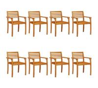 vidaXL Sillas de jardín 8 uds Madera Maciza de Acacia 59x55x85 cm, Asiento de jardín, Asientos al Aire Libre, Silla de Exterior, Asientos de jardín