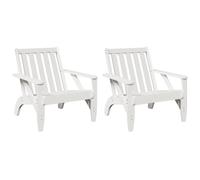 vidaXL Sillas de jardín Adirondack 2 uds Blanco 75x77x77 cm