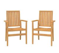 vidaXL Sillas de jardín apilables 2 uds Madera de Teca 56,5x57,5x91 cm