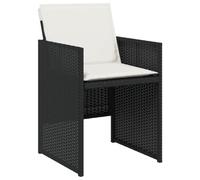 vidaXL Sillas de Jardín con Cojines 4 uds, Asientos con Respaldos, Sillones de Relax, Muebles para Balcón Patio, Ratán Sintético Negro
