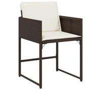 vidaXL Sillas de jardín con Cojines 4 Unidades ratán sintético marrón