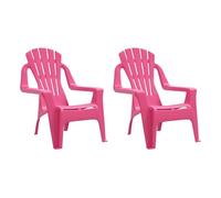 Vidaxl sillas de jardín niños 2 uds aspecto madera pp rosa 37x34x44 cm