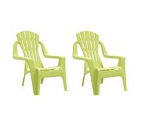 Vidaxl sillas de jardín niños 2 uds aspecto madera pp verde 37x34x44cm