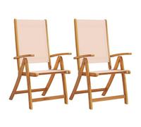 vidaXL Sillas de jardín Plegables 2 uds Madera Maciza Acacia textileno, Silla de jardín, Asientos de jardín, Silla de Patio, Asiento de jardín