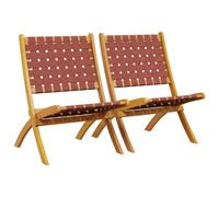vidaXL Sillas de jardín Plegables 2 uds Madera de Acacia y Tela roja, Silla de jardín, Asientos de jardín, Silla de Patio, Asiento de jardín