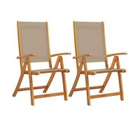 vidaXL Sillas Plegables, 2 Unidades, Madera Maciza de Acacia y textilene.
