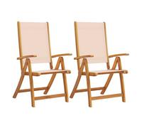 vidaXL Sillas de jardín Plegables 2 uds Madera Maciza Acacia textileno, Silla de jardín, Asientos de jardín, Silla de Patio, Asiento de jardín