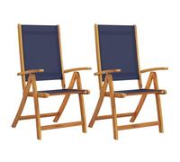 vidaXL Sillas de jardín Plegables 2 uds Madera Maciza Acacia textileno, Silla de jardín, Asientos de jardín, Silla de Patio, Asiento de jardín